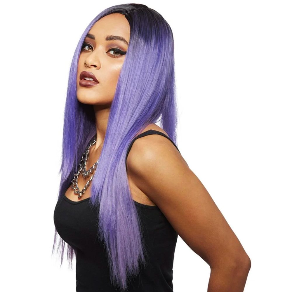 Manic Panic Amethyst Ombre Super Vixen Wig purple wig with black